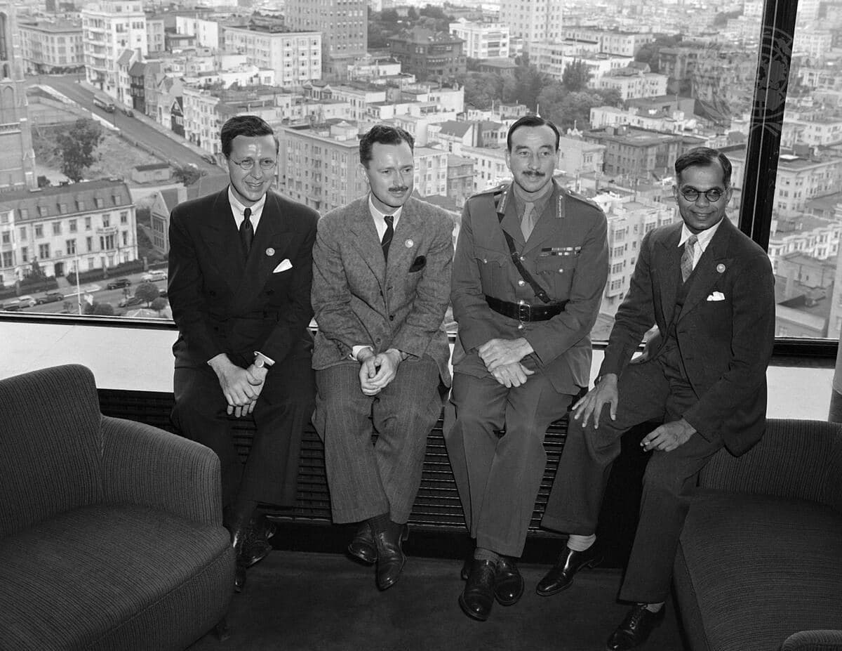 Members of the Indian delegation at the United Nations Conference on International Organization, San Francisco, July 1945: the conference Lions were invited to.